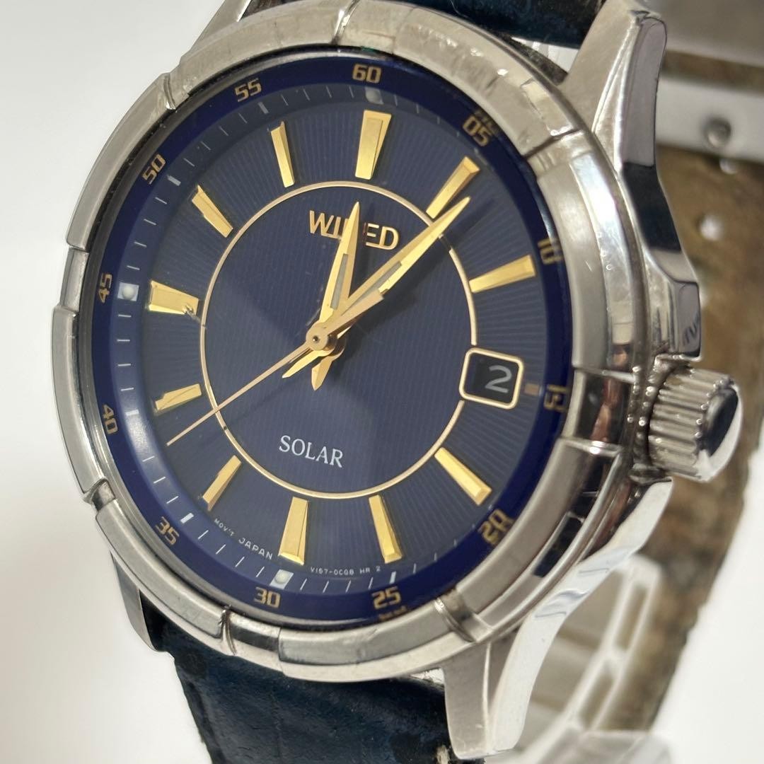 WIRED Solar Quartz Date Indicator Men’s Wristwatch Used