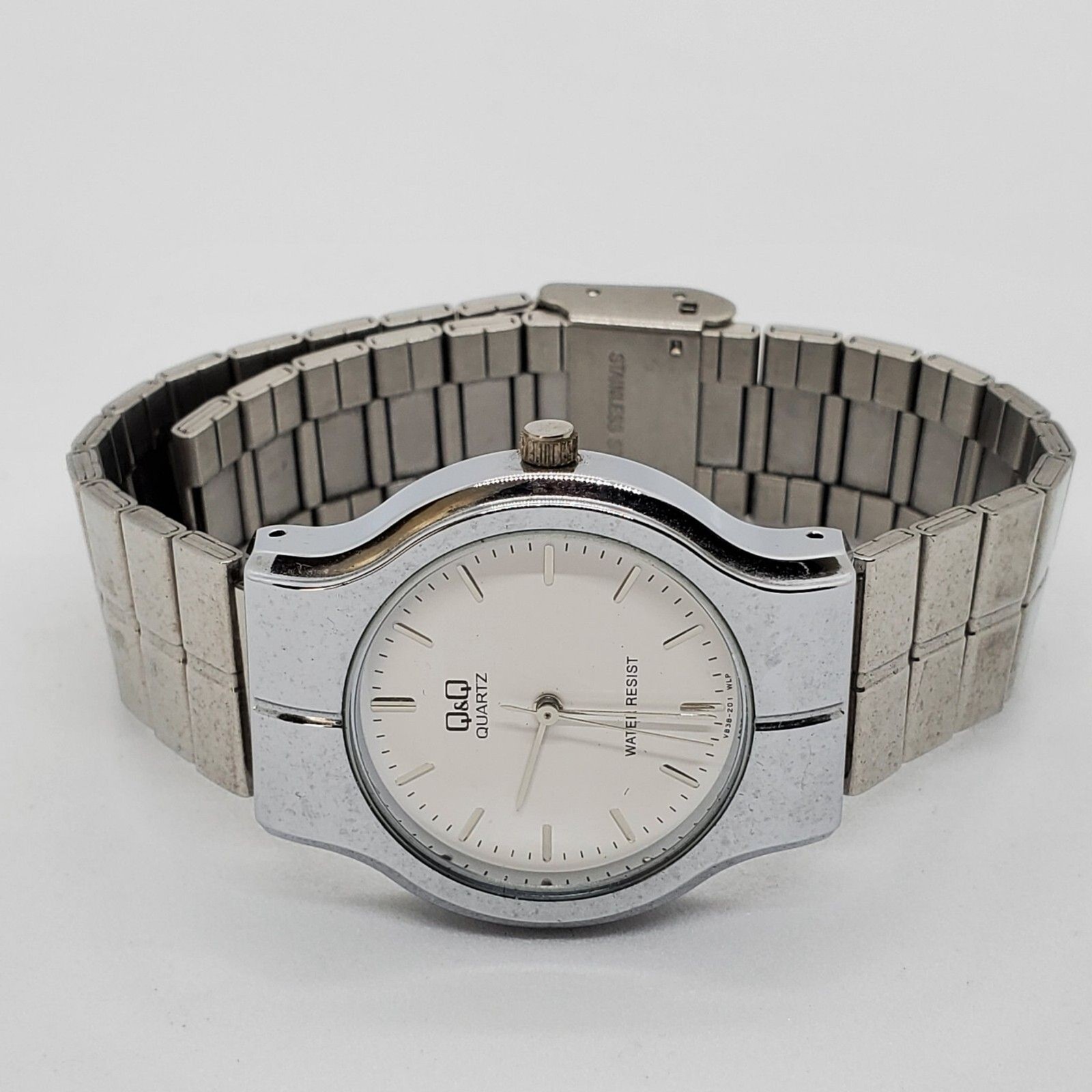 QQ By Citizen Watch Women 32MM White Dial Gray Tone Bracelet New Battery