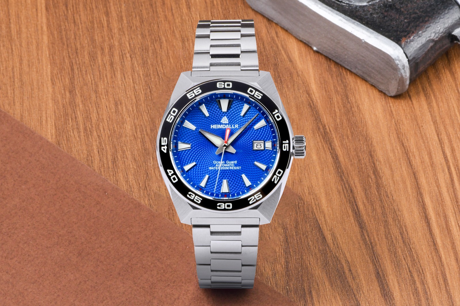 Heimdallr Ocean Guard Geometric Dial NH35 200M Automatic Dive Watch 43mm C3 316L