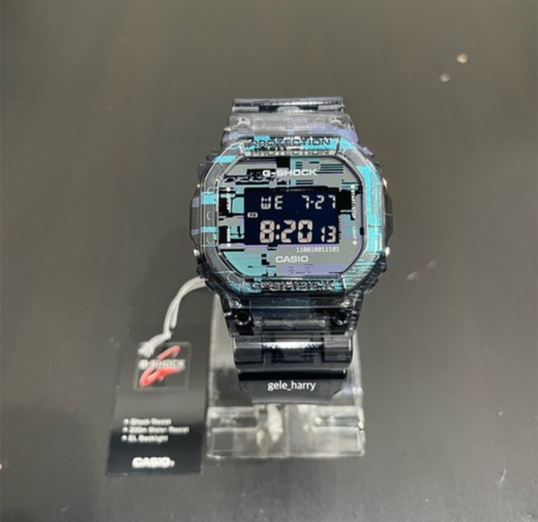 “Casio G-Shock DW-5600 Transparent Cyberpunk Limited Edition Digital Watch”