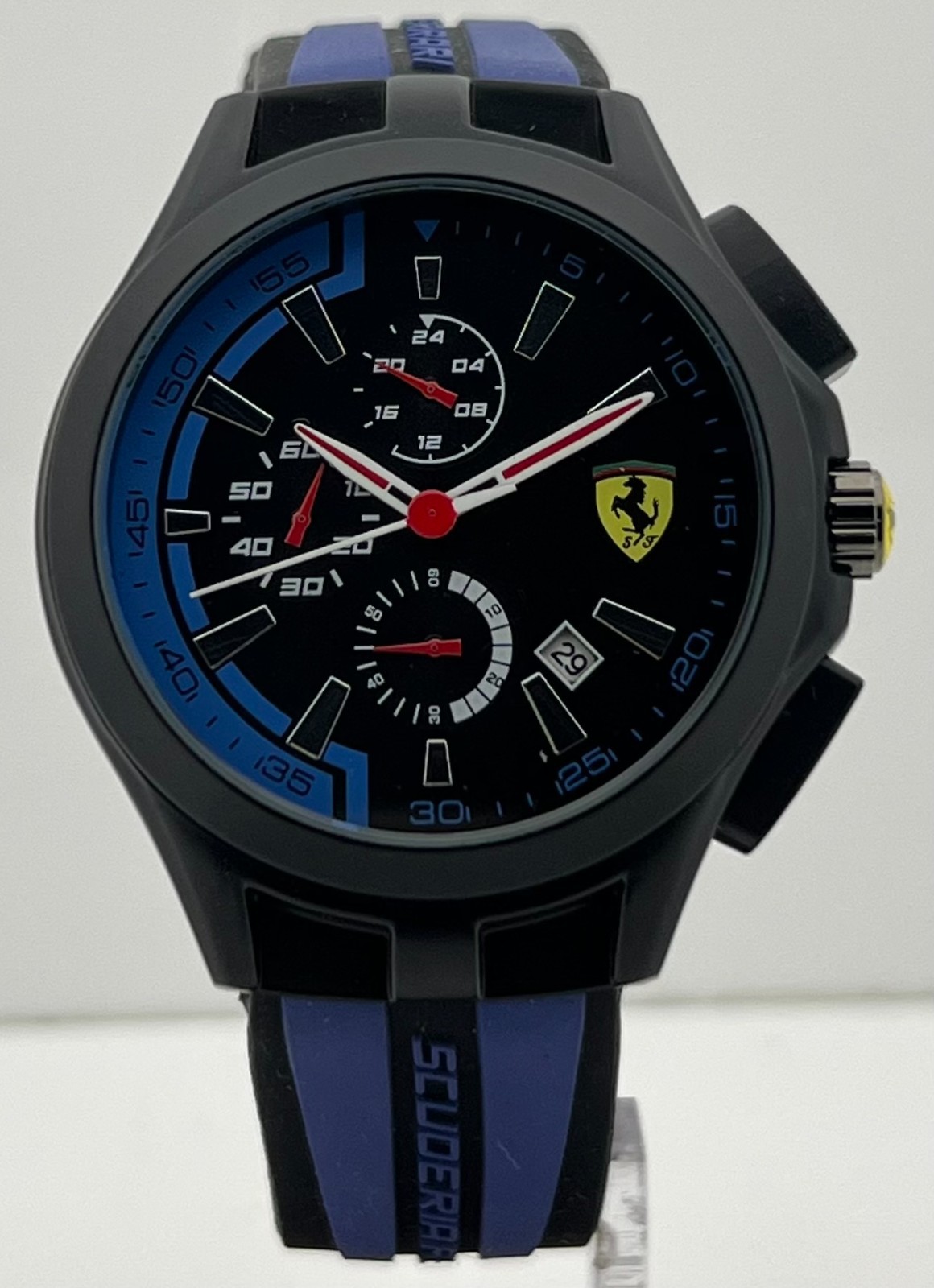 Precious Scuderia Ferrari Chronograph Quartz Black Dial Date Working Wristwatch