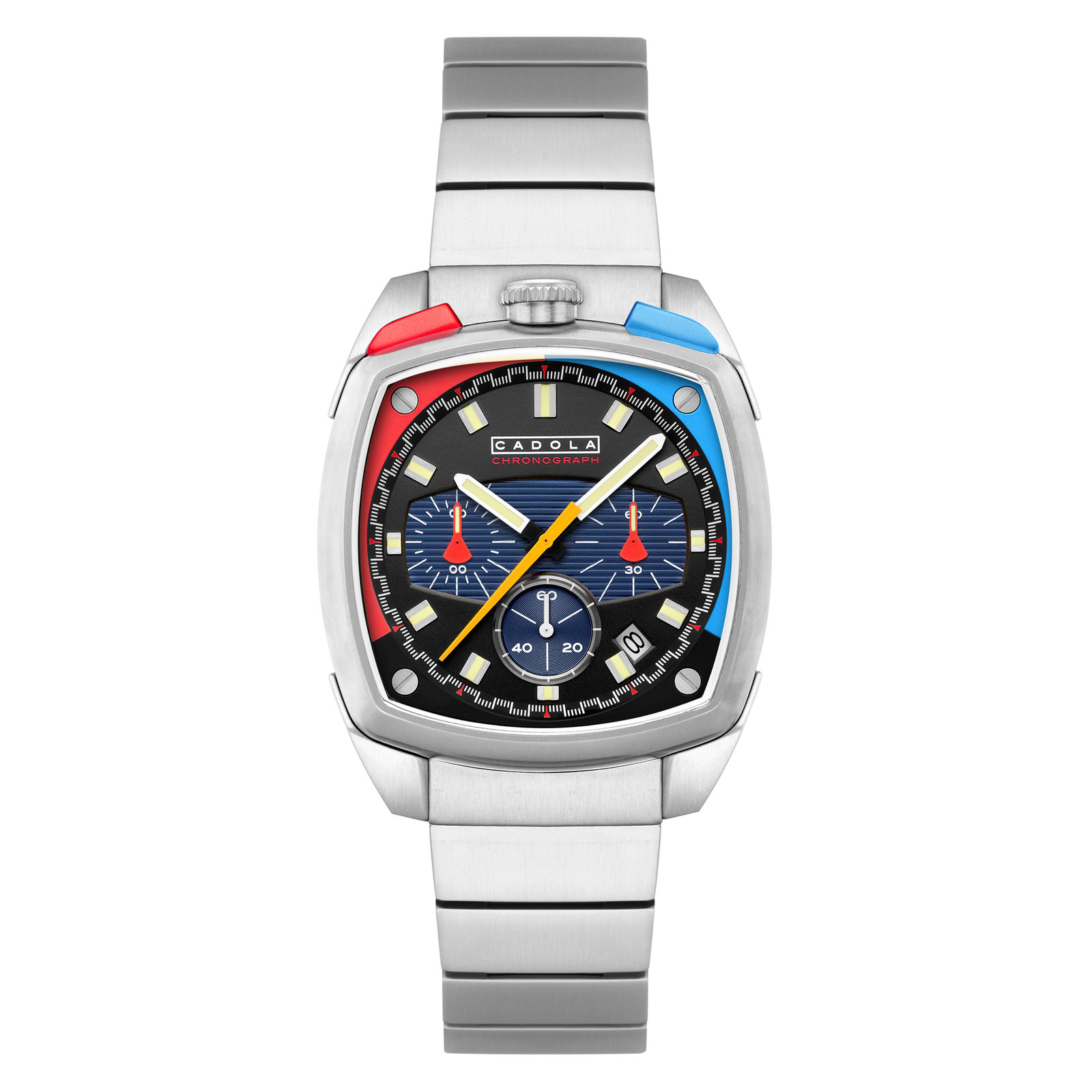 Taurus Chronograph Red & Blue / Stainless Steel | Black Dial Wristwatch CD-1060-