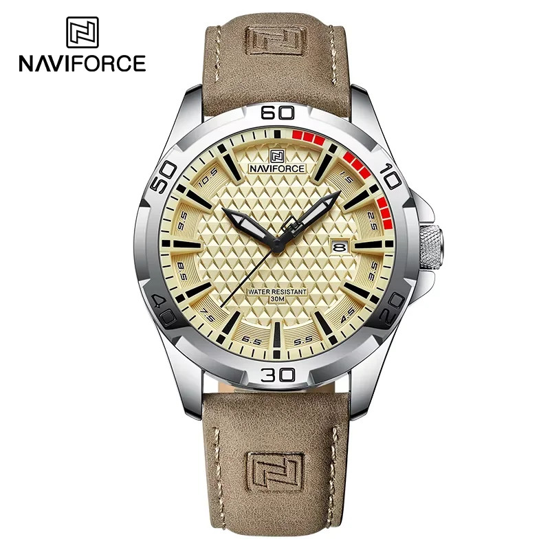 NAVIFORCE Men Casual Sport Military Quartz Calendar Wrist Watch for Man Business