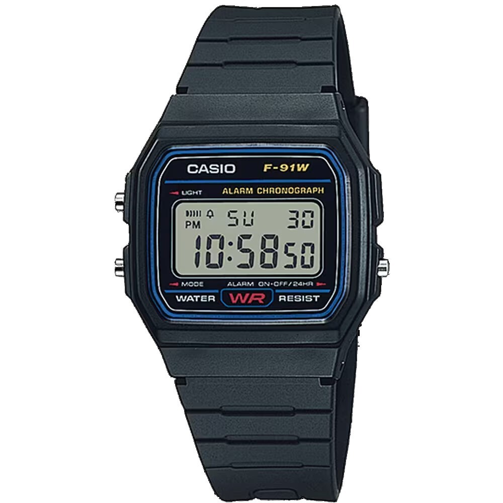 Casio F91W-1 Men’s Classic Rubber Strap Alarm Chronograph Digital Watch