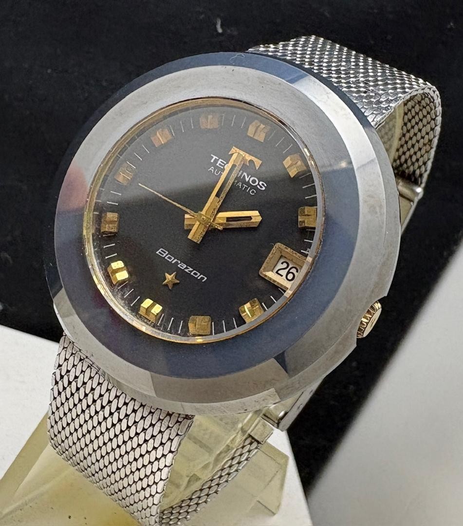 TECHNOS Borazon Vintage Automatic Watch 70s Timepiece Mens Rare Authentic