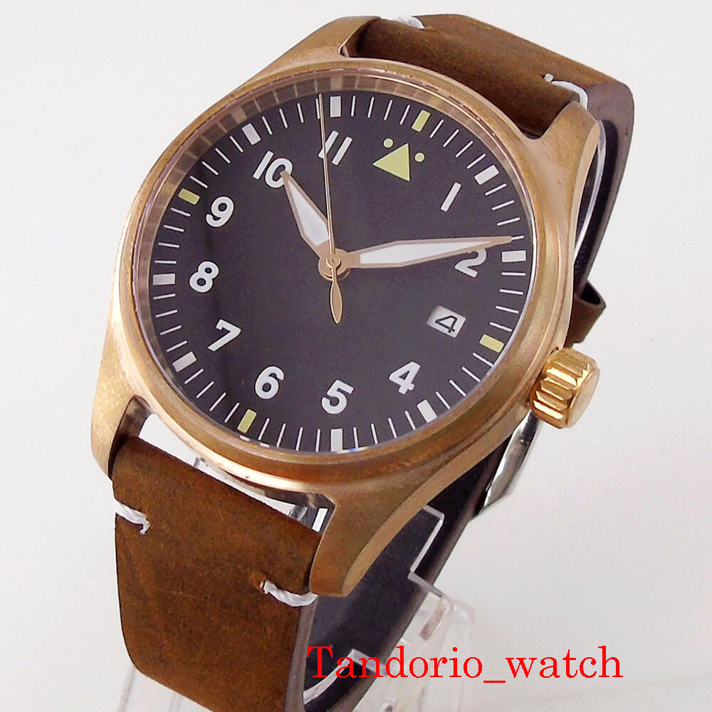 NH35 Automatic Men Watch CuSn8 Bronze Sapphire Glass Luminous 200mm Top Brand