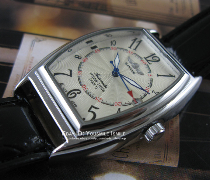 Luxury Leather Automatic Mechanical Skeleton Men Sport Date Wrist Watch Black