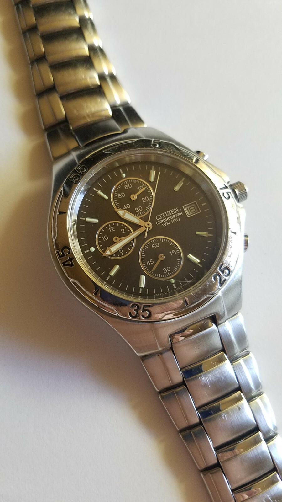 Citizen Men’s 0510 K002249 CKW Quartz Watch Black Dial Chronograph 100M WR 10ATM
