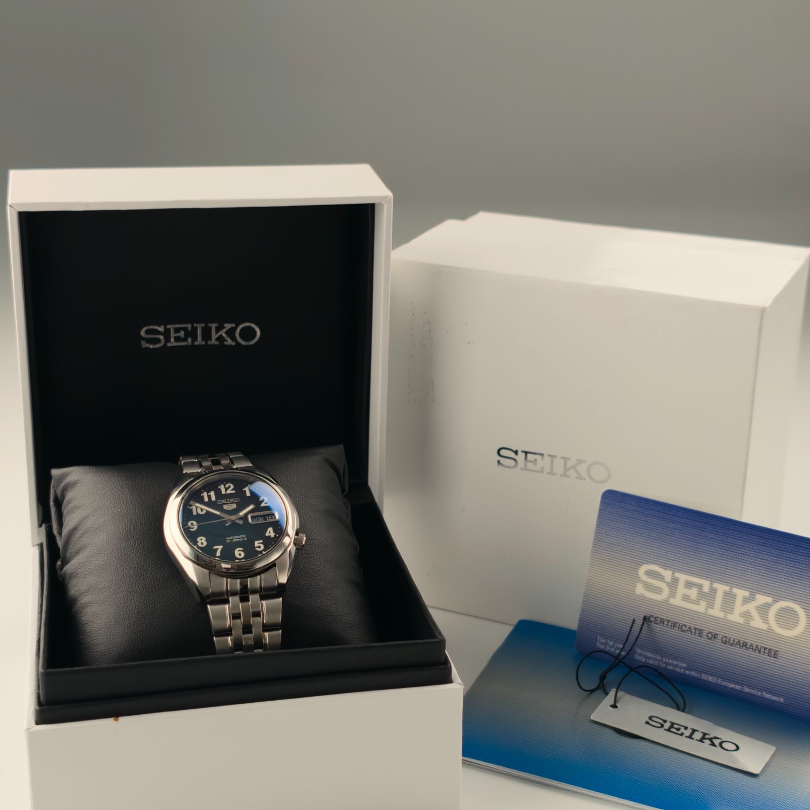 Seiko 5 SNK381K1 7S26-0090 Automatic Blue Dial Men’s Watch – Mint Full Set Box