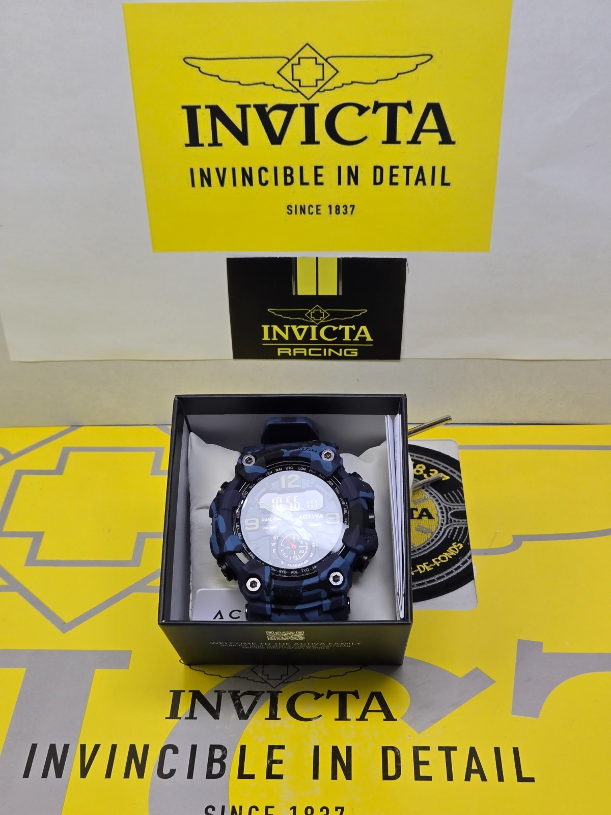 Activa X Invicta BlackOps Multifunction Digital Men’s Watch 56mm Camo Blue NEW