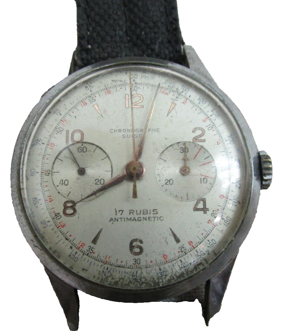Vintage Chronographe Suisse 17 Rubis Landeron 48 Mechanical Watch Antimagnetic