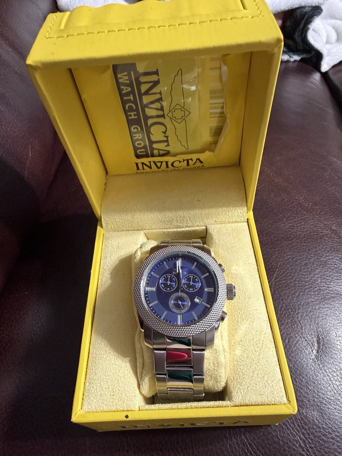 Invicta Flame Fusion Men’s Chronograph Quartz 45mm Blue Dial 100m Box Manual