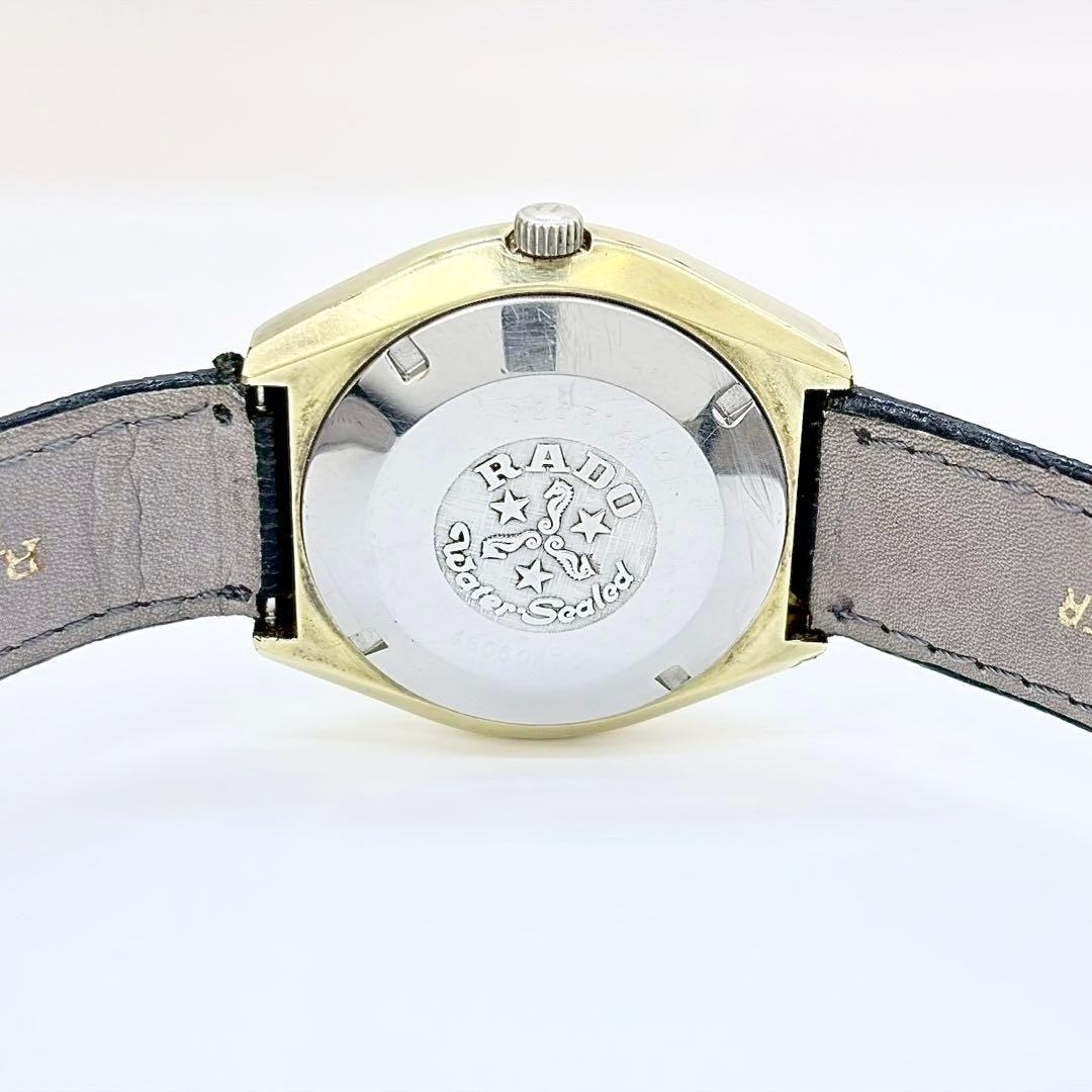 RADO VOYAGER TWO Automatic Wristwatch: Black Gold Dial 16.0 19.5cm Vintage