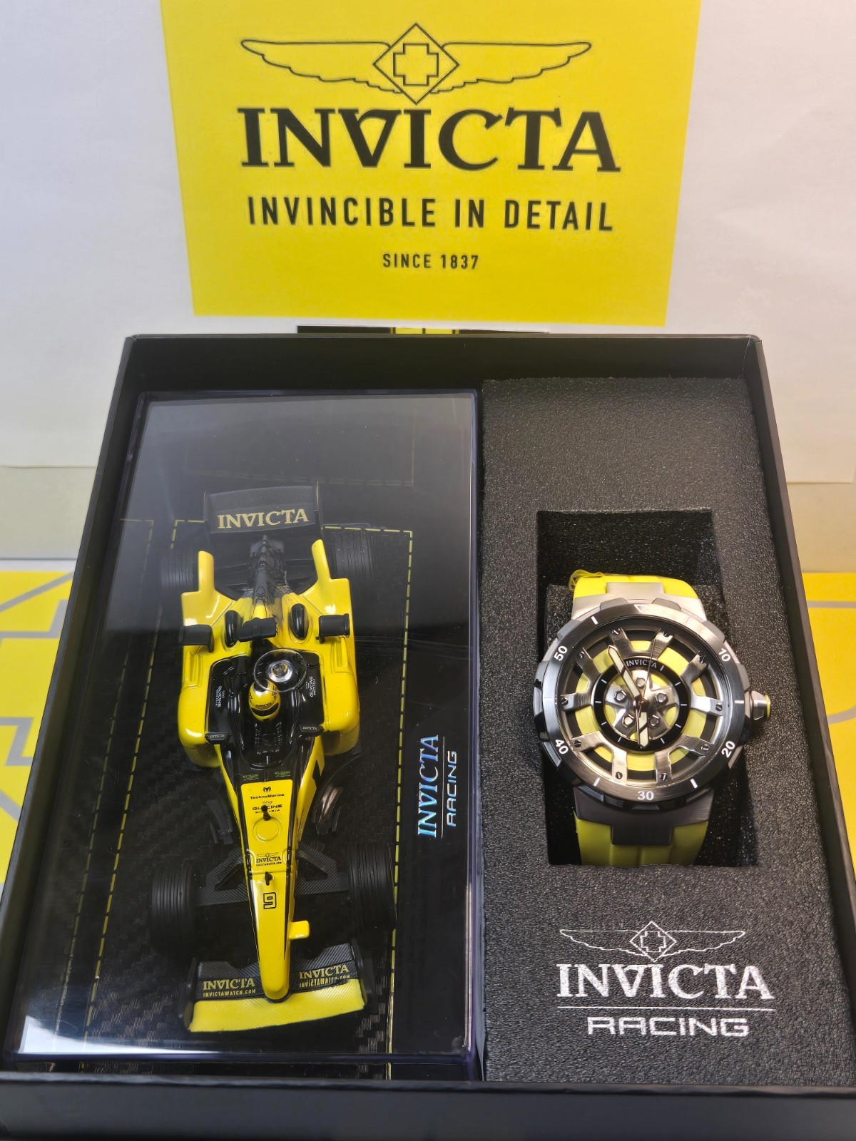Invicta Special Edition Replica Racing Car w/ Invicta 44mm “Wheel” Watch Bundle!