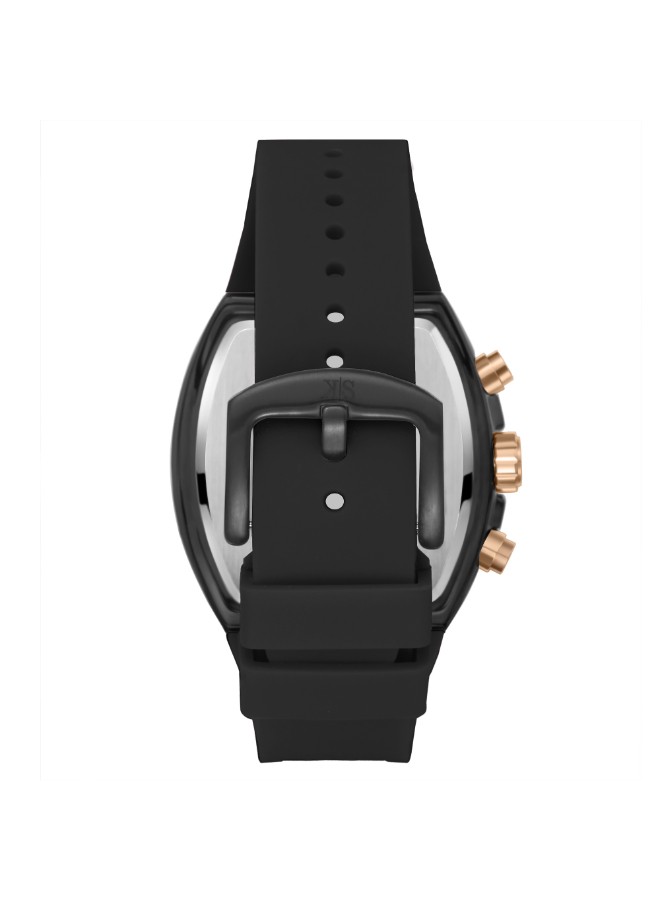 Kenneth Scott Men’s Chronograph Watch | Black Dial, Black Band, 44mm