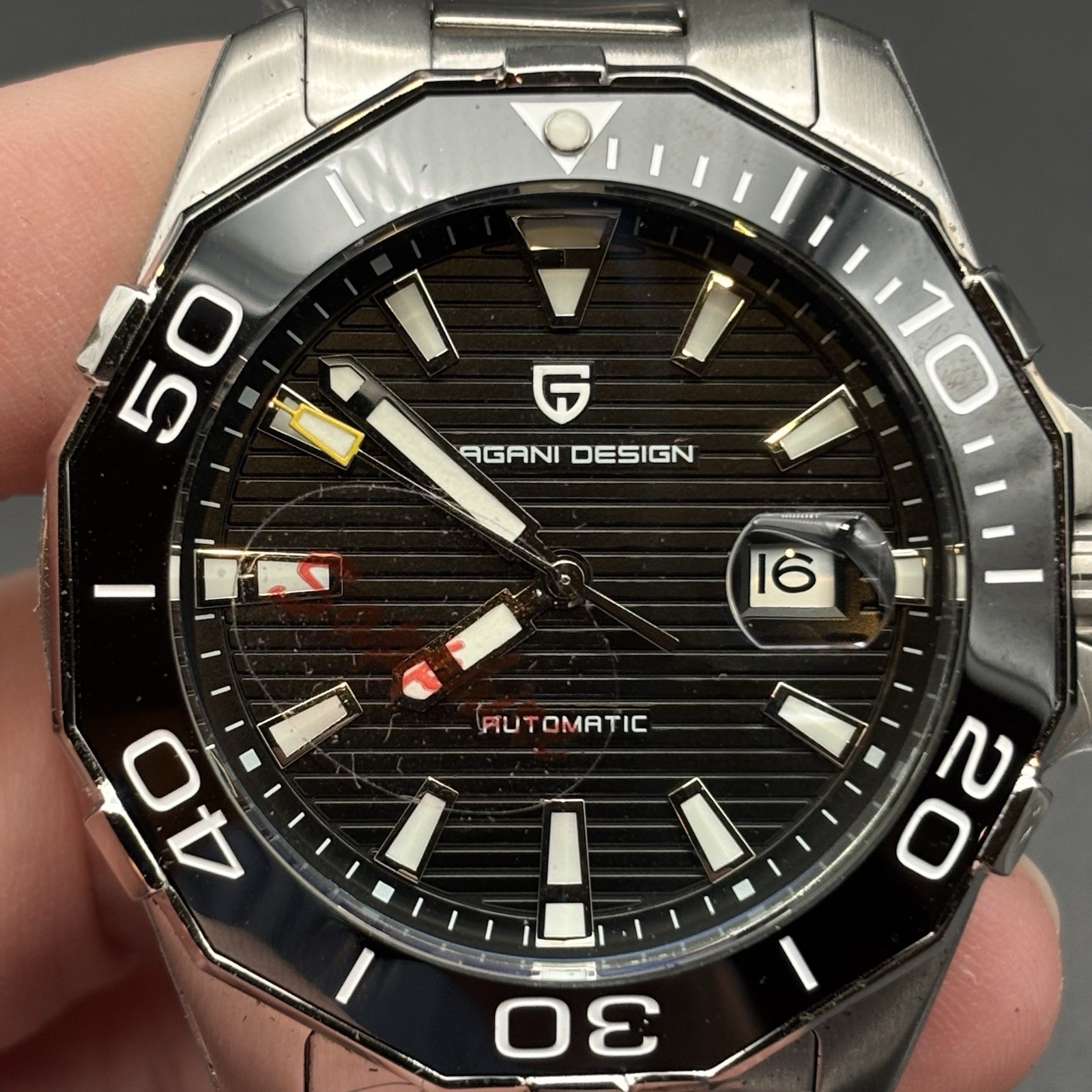 Pagani Design PD-1617 Men’s Automatic Watch Black Dial Diver Style Steel Box