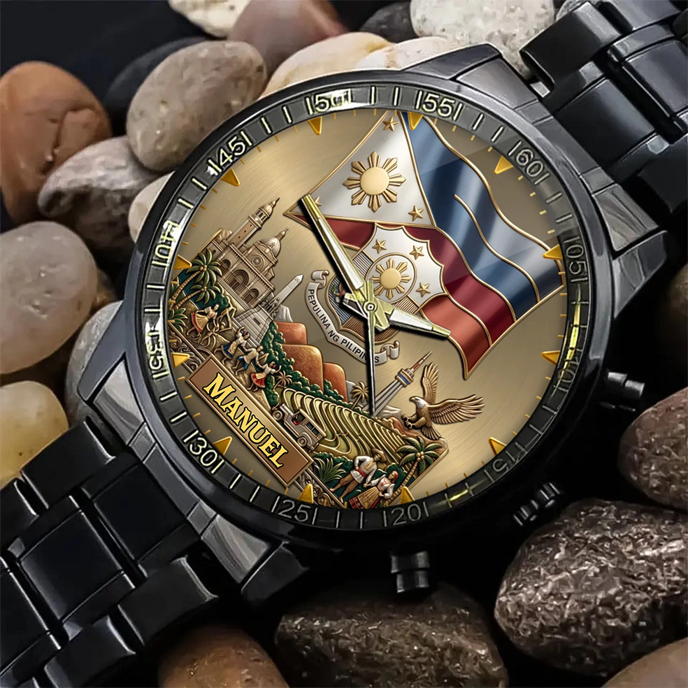 Personalized Philippines Heritage Watch – Custom Name With Flag and National