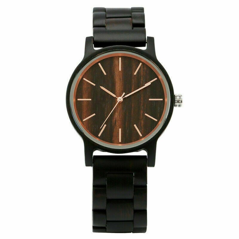Antique Nature Wood Watch Men’s Bamboo Quartz Analog Wristwatch Wooden Band Gift