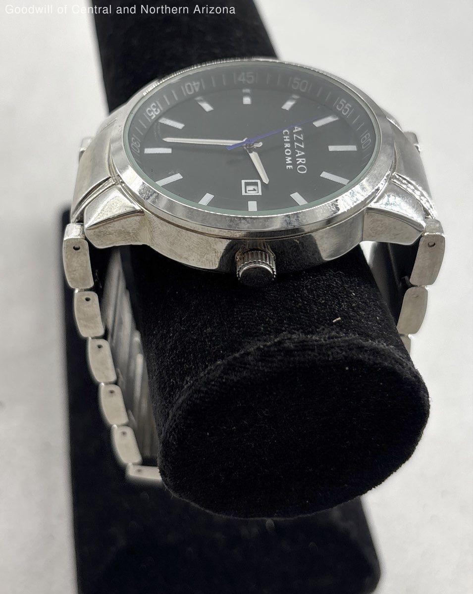 Azzaro Chrome CHO002M Black Dial Silver Tone Men’s Watch