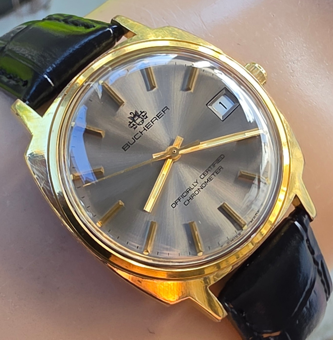 Vintage BUCHERER Officially Certified Chronometer men’s automatic watch 1970s