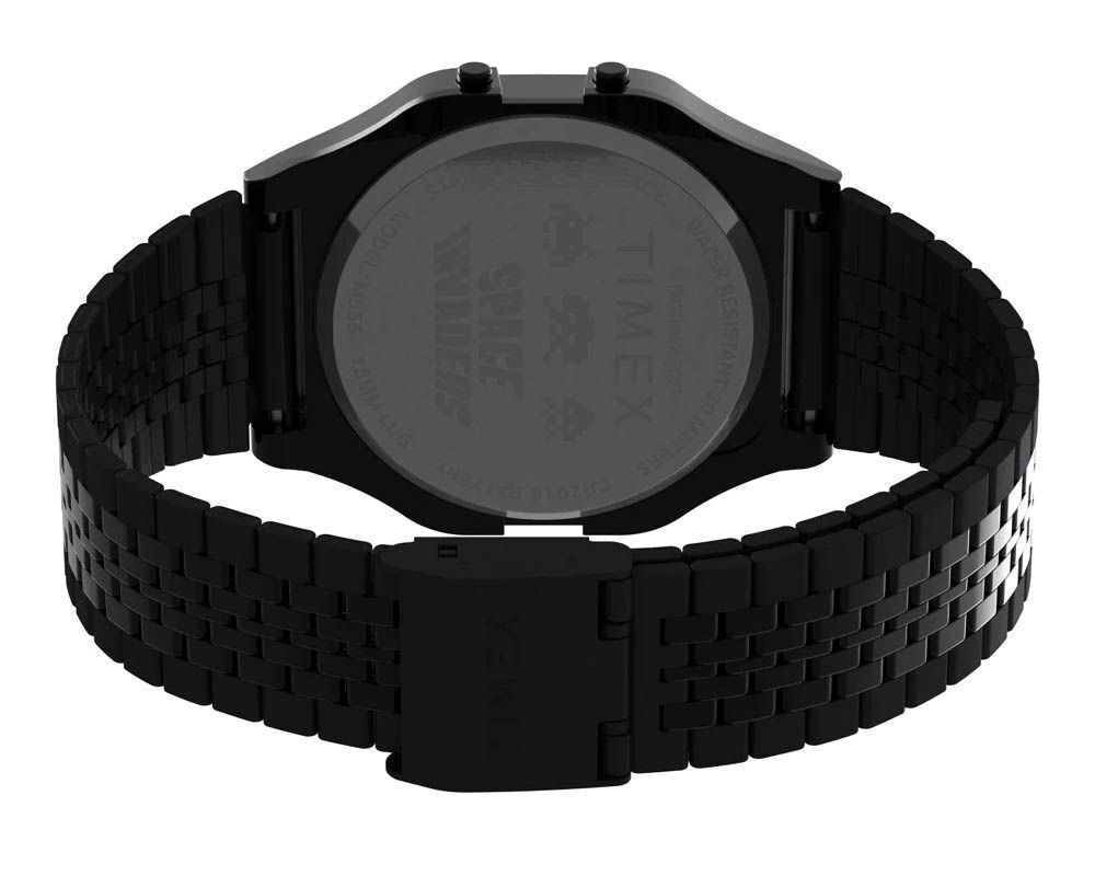 Timex X Space Invaders Retro Alien Watch TW2V30200 Digital Alarm Backlight 34mm