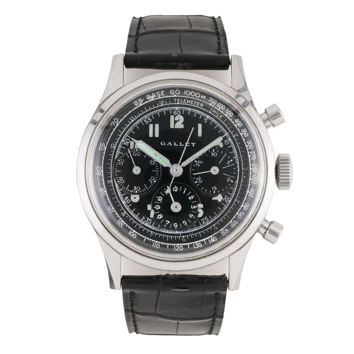 Vintage Gallet Multi Chronograph “Jim Clark” 37mm Black Dial Circa 1950’s