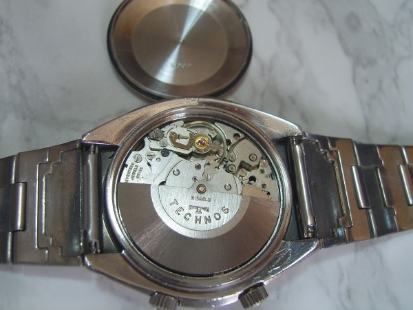 VINTAGE 70’S TECHNOS ALARMDATE AUTOMATIC CAL AS 5008 ORIGINAL BRACELET *6888