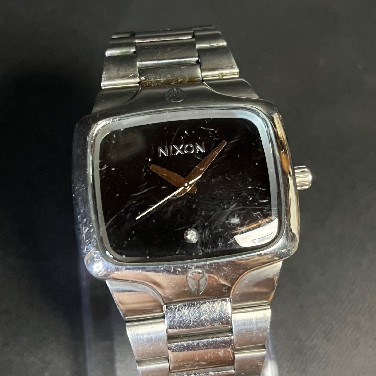 Working Condition NIXON THE PLAYER Quartz Watch Natural Diamond NIXON Working Co