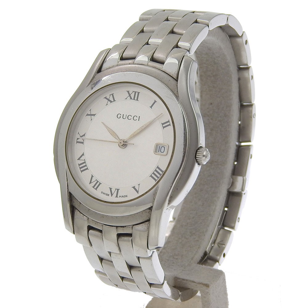 GUCCI Watches 5500M Silver SilverDial Stainless Steel Quartz Analog displa…