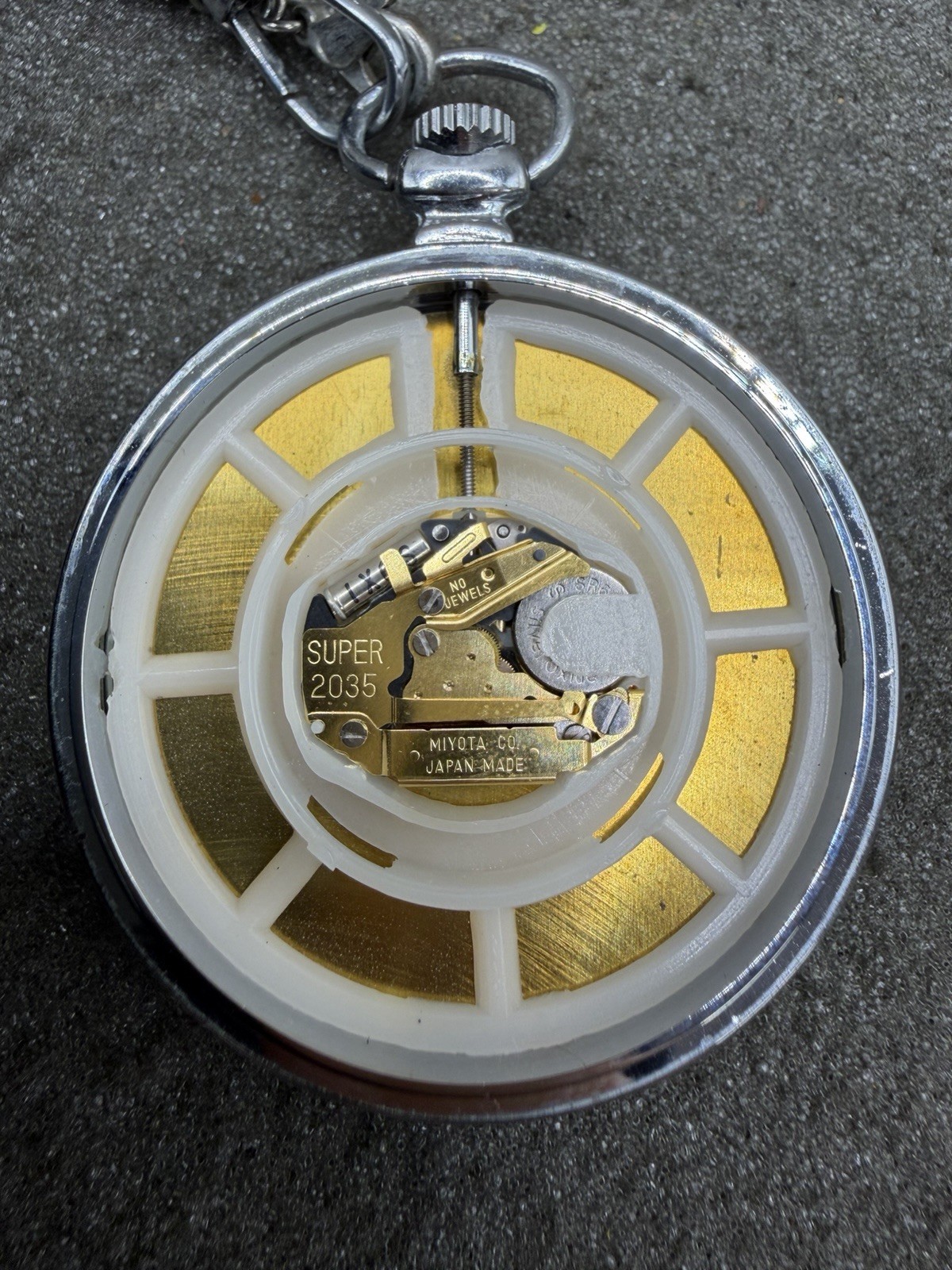 Vintage SCRIPT Quartz Open Face Pocket Watch