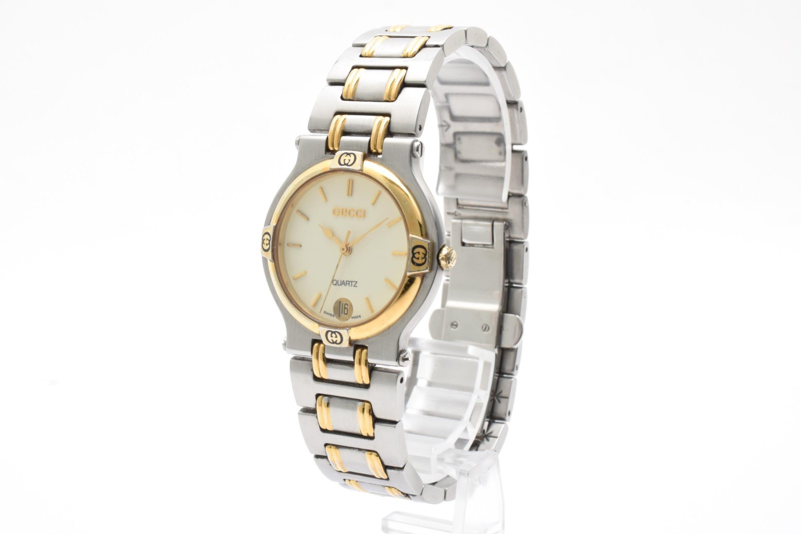 [Exc+5 ]Vintage GUCCI 9000M 32mm Ivory Dial Quartz Men’s Watch From JAPAN