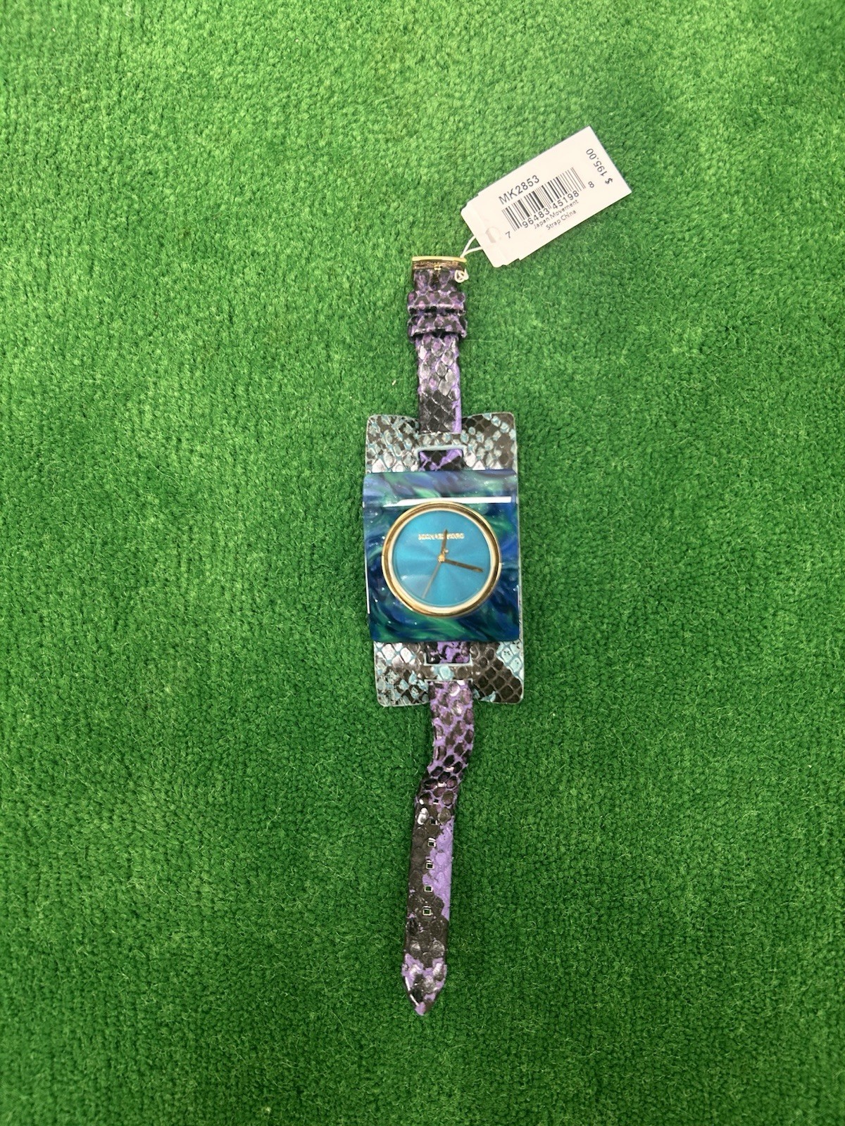 Michael Kors Willa Teal Marbled/Python Watch (Model MK2853)