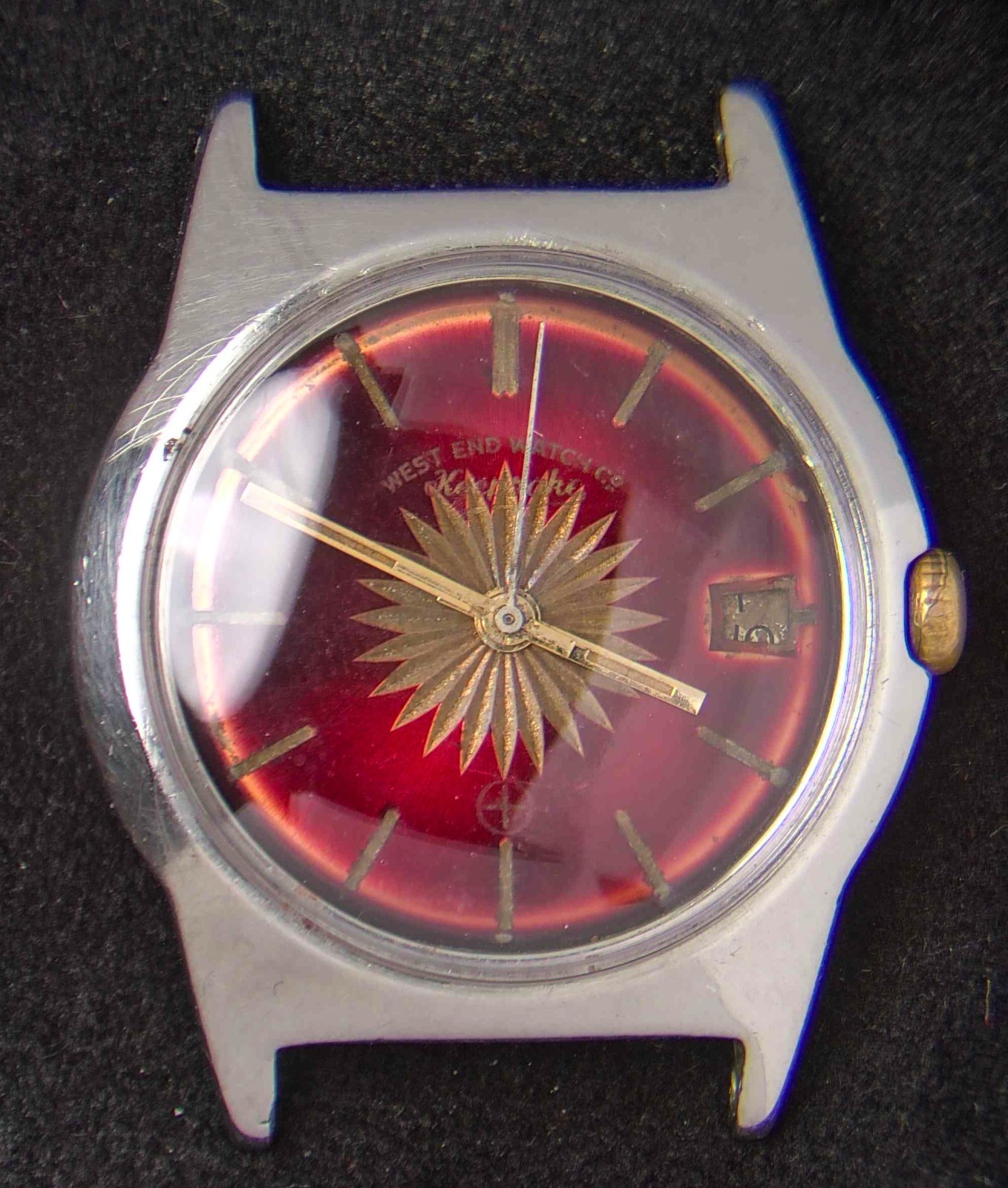 West End Watch Keepsake Red & Gold Dial Men’s Hand-Wind Vintage– Spares/Repairs