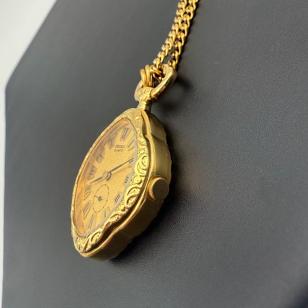 Extremely rare ✨ Seiko pendant watch, quartz, gold, 80s antique.