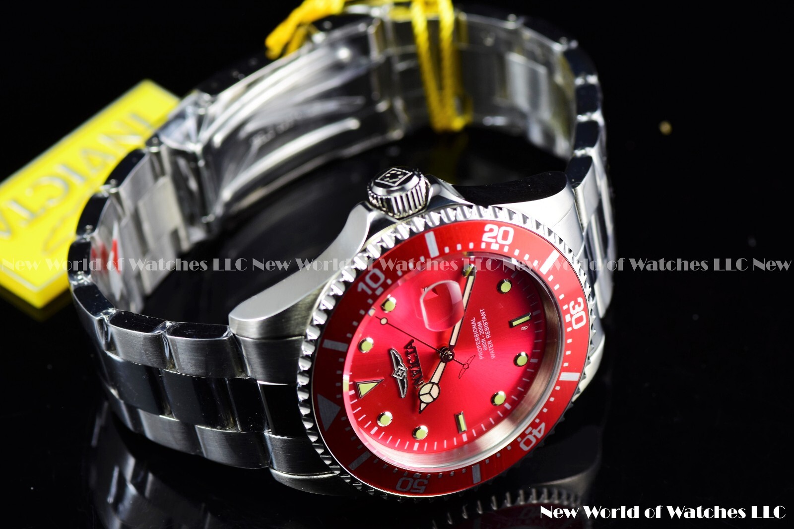 Invicta Men’s Pro Diver Silver Dial Diamond Bezel Stainless Steel Bracelet Watch