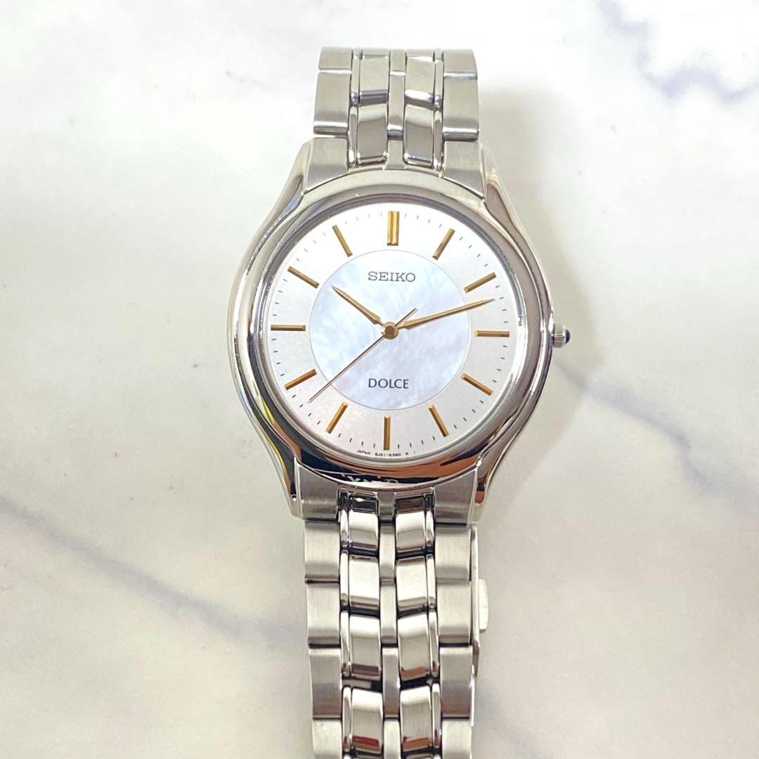 SEIKO Dolce 8J41-6380 Shell Dial Quartz 33mm Wrist 19.5cm 7.7in Excellent