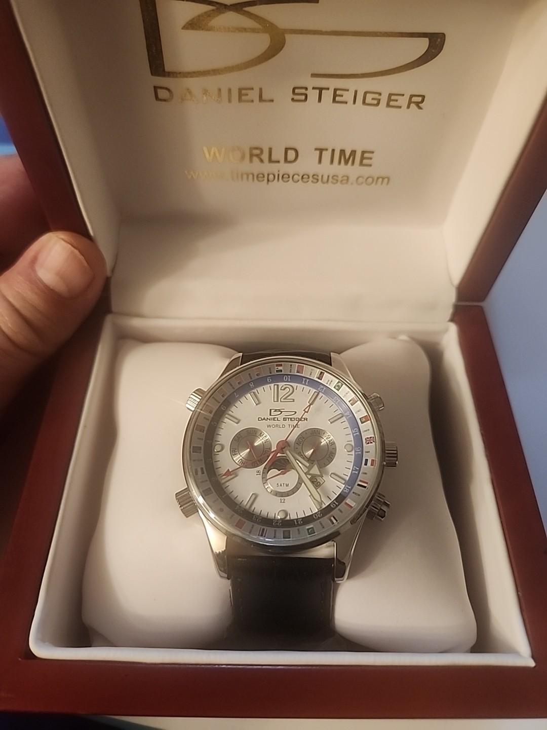 Daniel Steiger World Time 1884 24j Men’s Watch New In Box With Tags And Paper