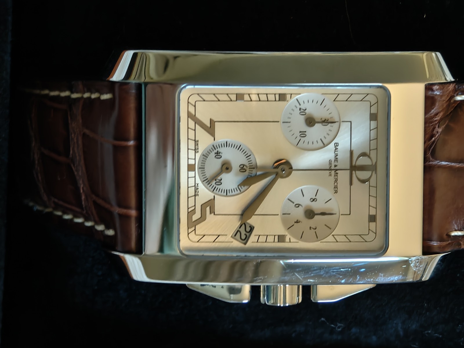 Baume & Mercier “Hampton” SS chronograph watch, in great condition