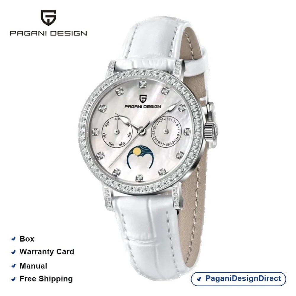 Pagani Design PD-1789 White Leather Automatic Women’s Watch