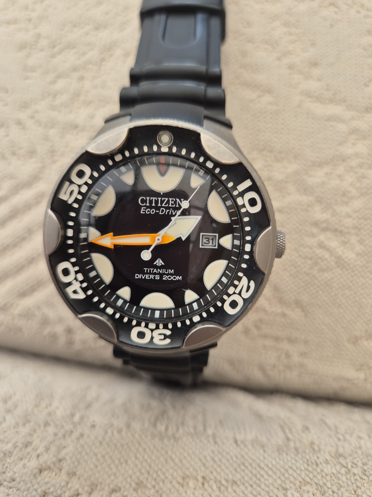 Citizen Promaster Diver “Orca” Titanium Eco-Drive Rare First Gen BN0015-07E