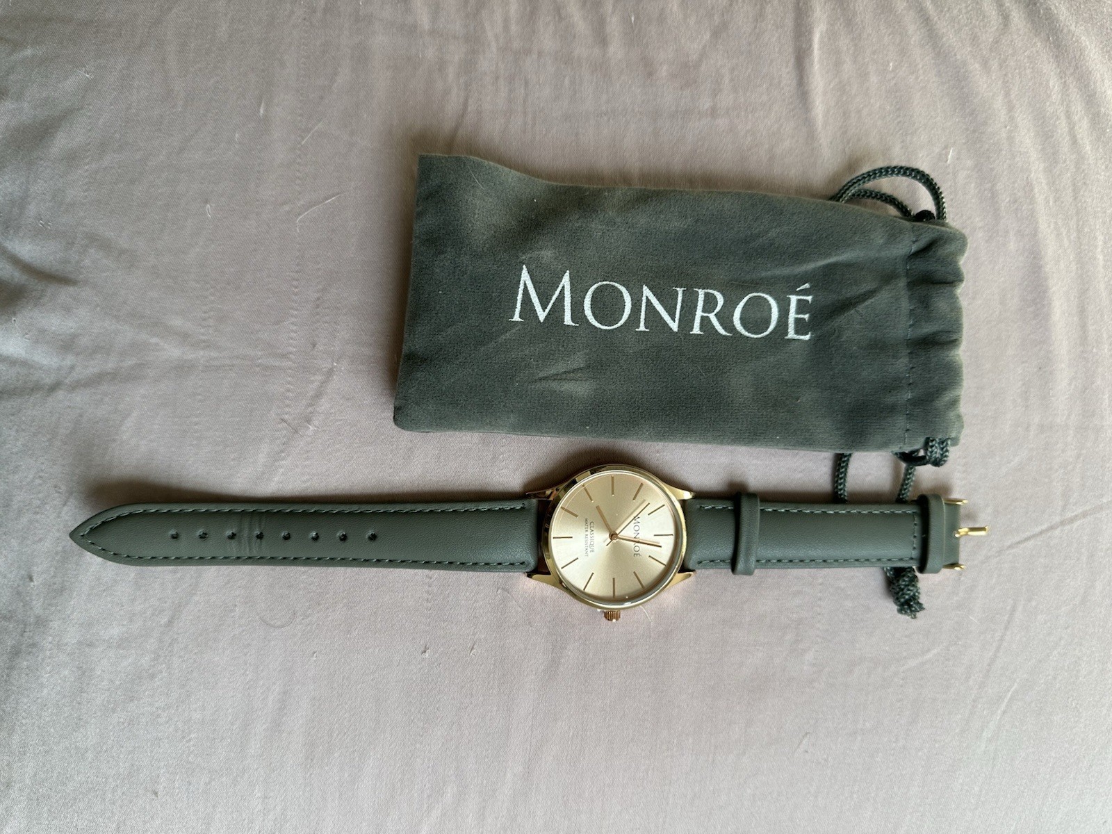 Monroe by Maestro Classique Collection Rose Gold Tone Leather Band Watch