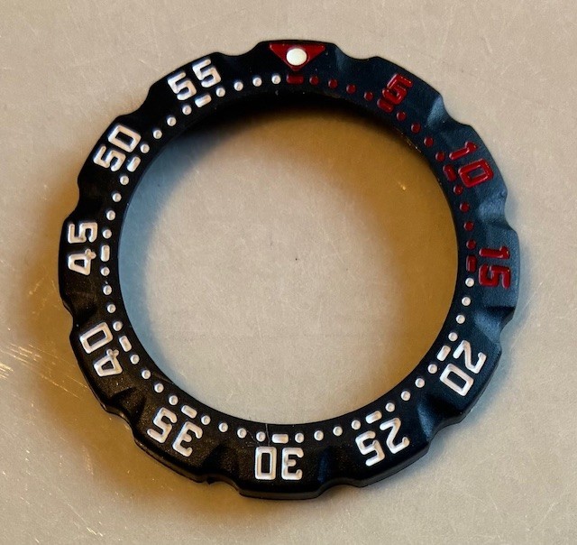 TAG Heuer WA1211 34mm Black Red White Midsize Bezel For Vintage Watches.