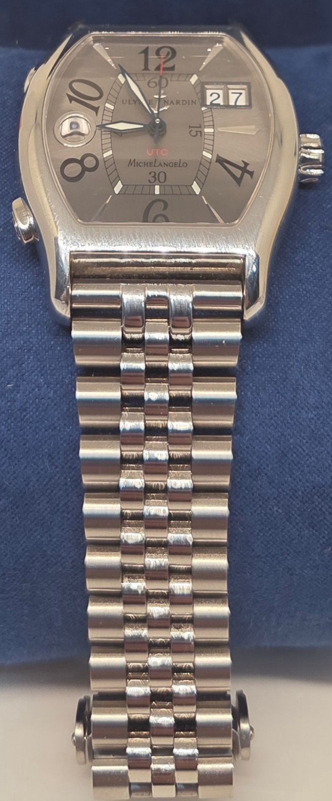 Ulysse Nardin Rare Silver Dial Big Date Dual Time Automatic Swiss Watch
