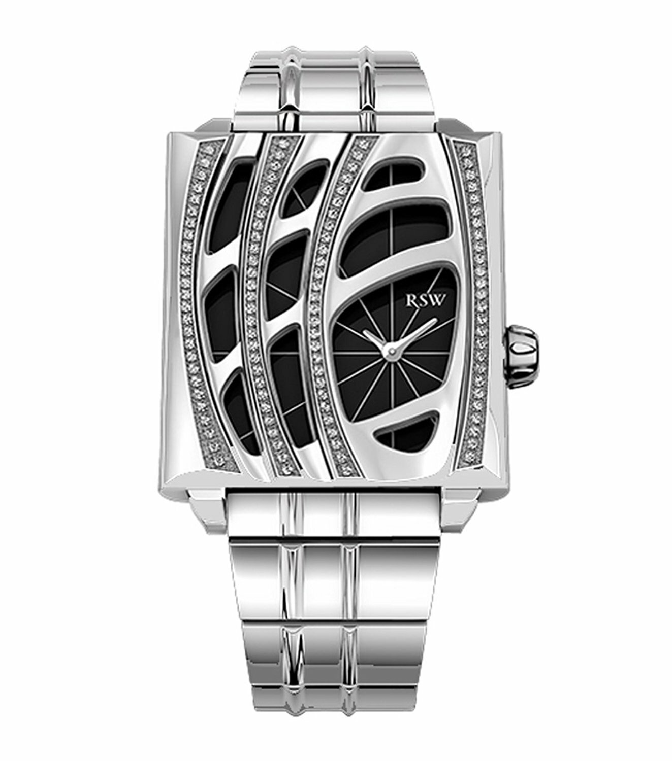 RSW Women’s 6020.BS.S0.1.D1 Wonderland Stainless Steel Black Dial Diamonds Watch