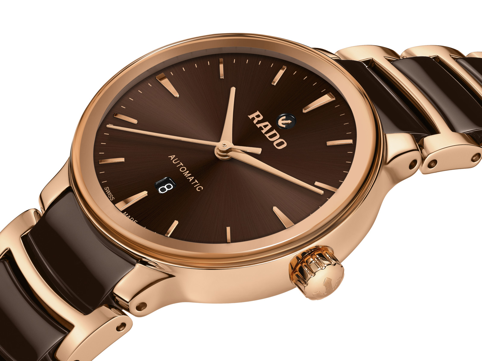 New Rado Centrix Automatic Stainless Steel Brown Dial Women’s Watch R30019302