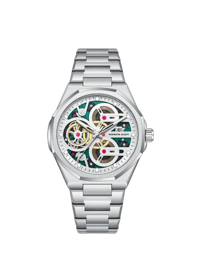 Kenneth Scott Men’s Analog Watch | Green Dial, 43mm, 30 m (3 ATM)