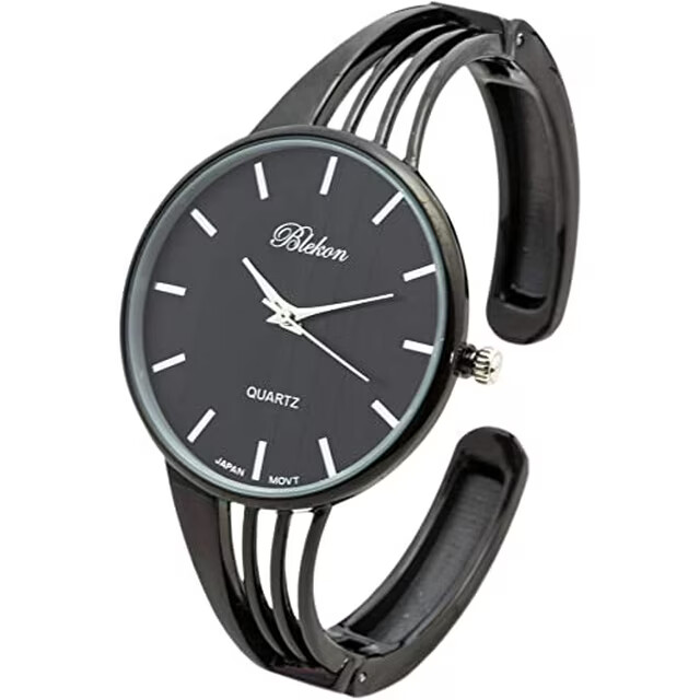Blekon Collections Quartz Women’s 34mm Elegant Cuff Bangle Watch