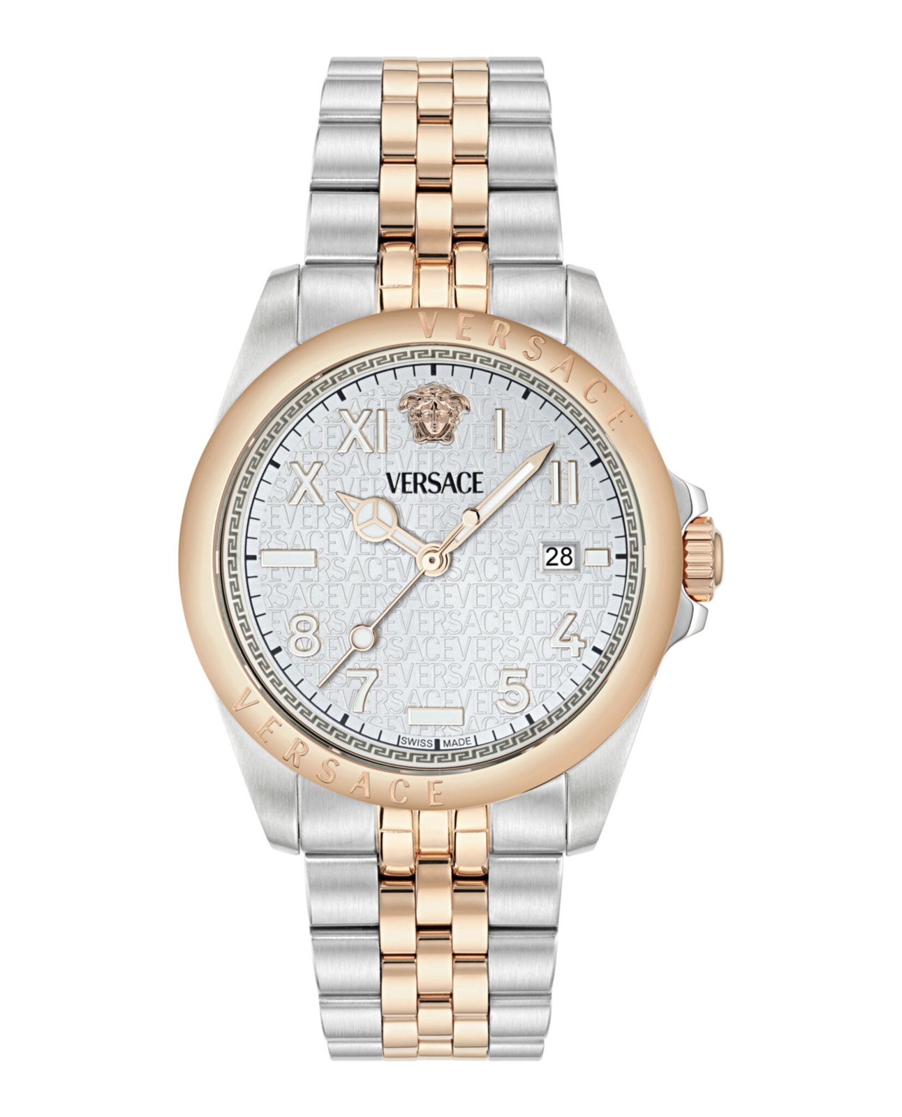Versace Mens Two Tone 41mm Bracelet Fashion Watch