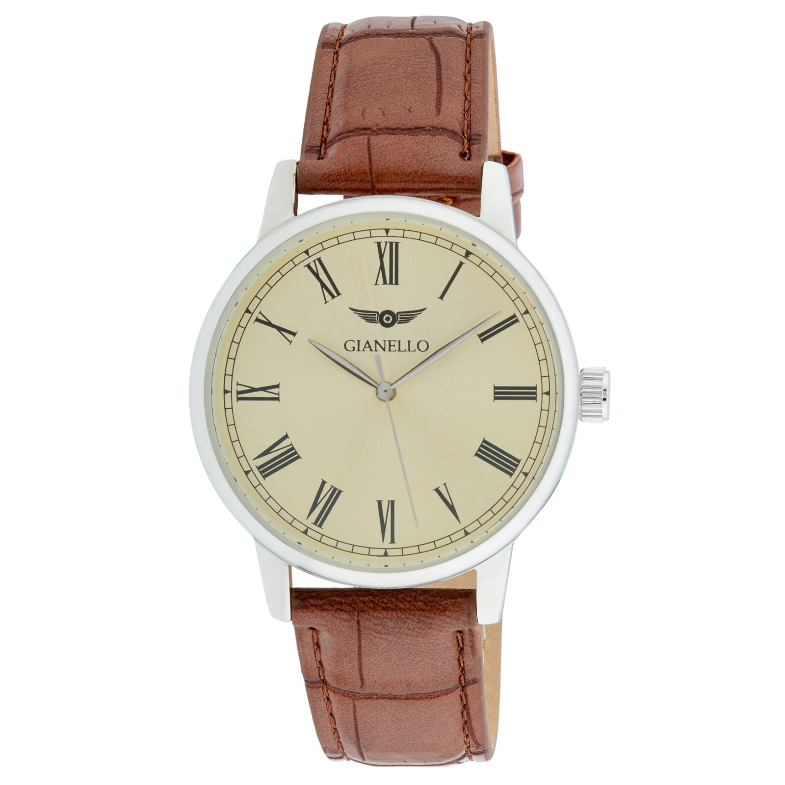 Gianello Milan Veritas 42 Men’s Roman Numeral Strap Watch