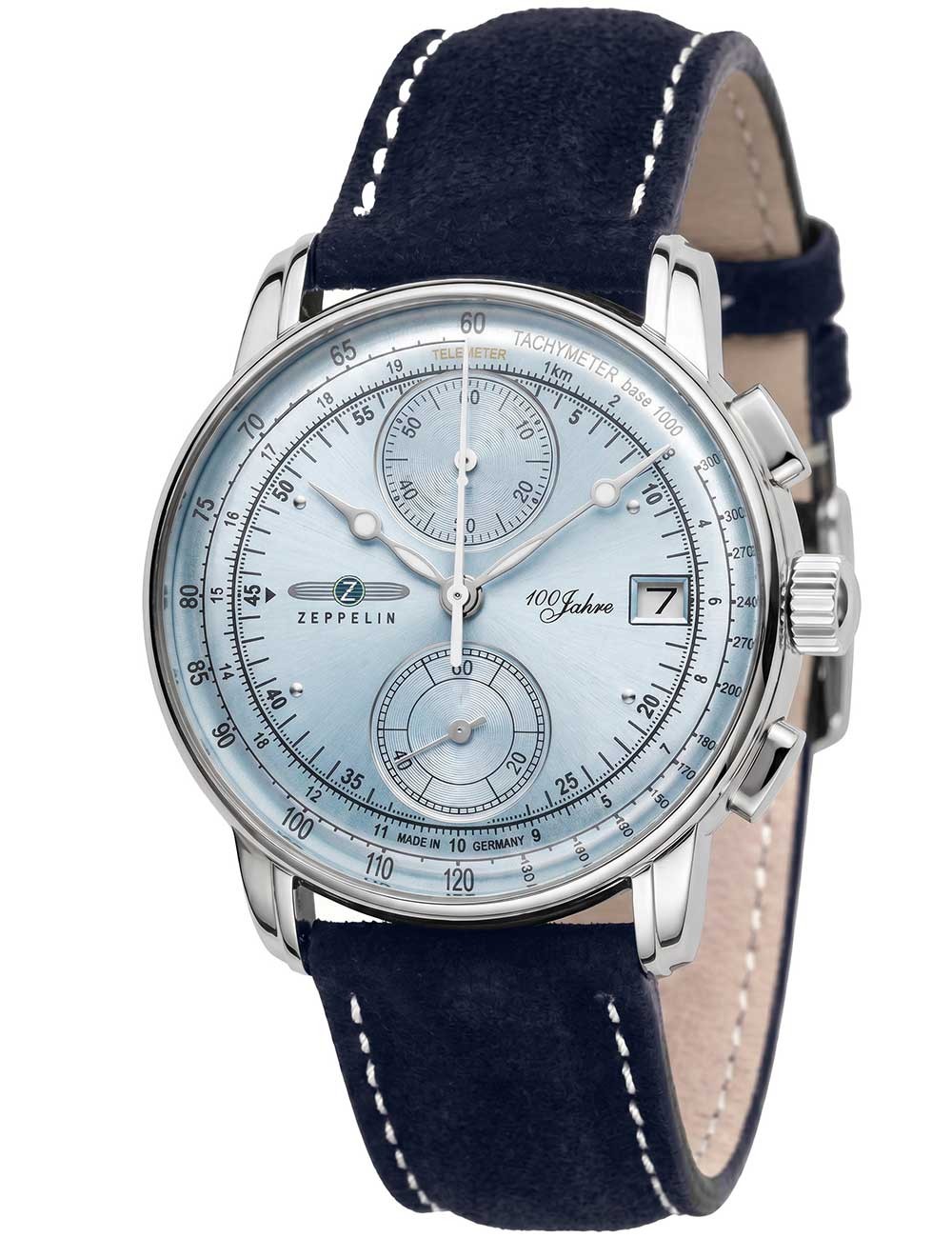 Zeppelin 8670-4 Chronograph 100 Years Zeppelin Mens Watch 42mm 5ATM